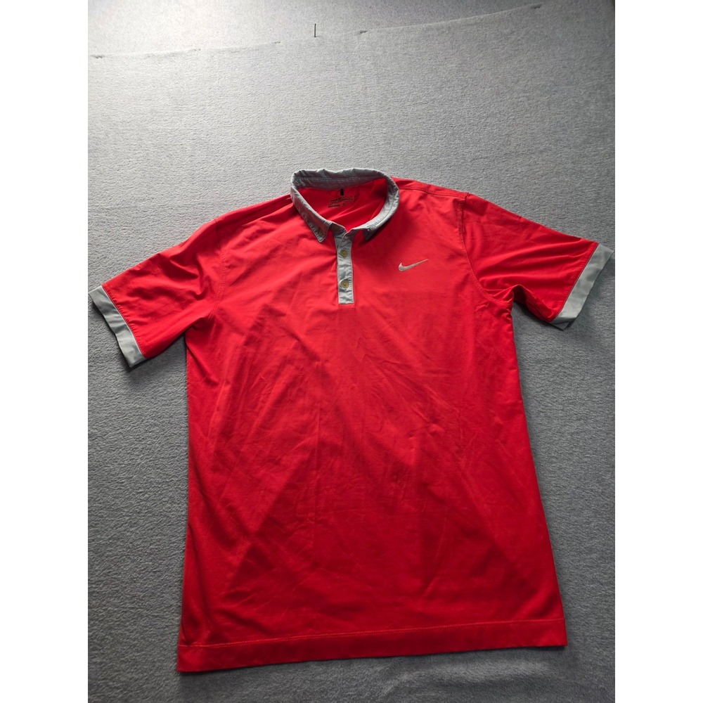 Nike Golf Tour‎ Performance Dri-FIT Polo Shirt Mens Medium Red Grey 545911-603